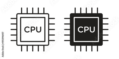 CPU icon logo concept on white background. Suitable for use on web apps