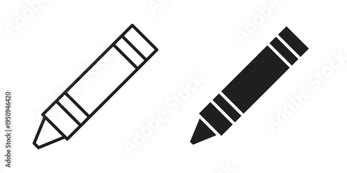 Crayon icon logo concept on white background. Suitable for use on web apps