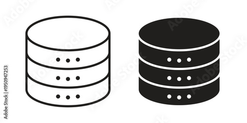 Database icon logo concept on white background. Suitable for use on web apps