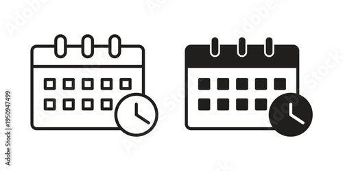 Deadline icon logo concept on white background. Suitable for use on web apps