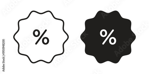 Discount icon logo concept on white background. Suitable for use on web apps