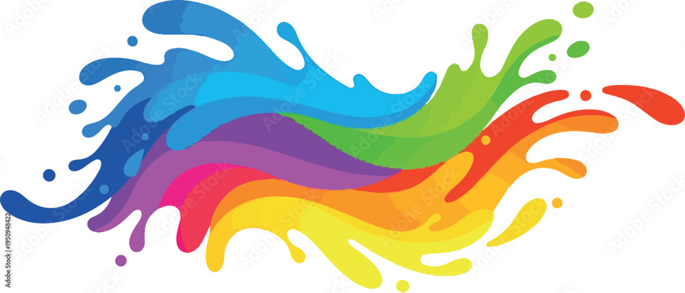 Fototapeta premium A vibrant and dynamic explosion of rainbow colors, symbolizing creativity, energy, and artistic expression in a fluid and abstract design