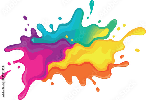 Vibrant Splash of Colors Abstract Design - A Dynamic Burst of Abstract Paint Splatter Art