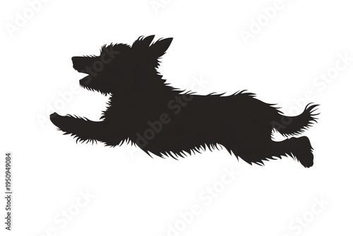 Joyful Canine Silhouette: Capturing the essence of pure canine happiness, this silhouette presents a running dog exuding boundless energy and vitality.