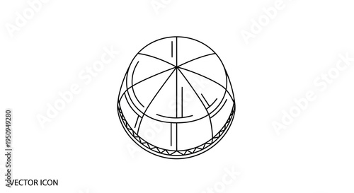 Vector Icon of a Dome Structure with Geometric Patterns