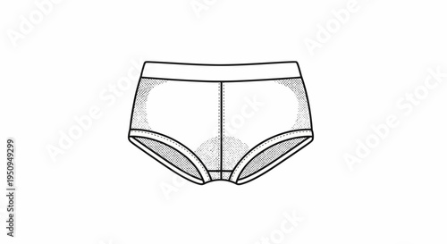 Vector illustration of women's underwear, simple line art, fashion sketch, white background
