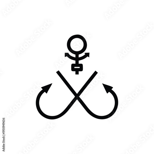 Feminine symbol evolving into endless cycle