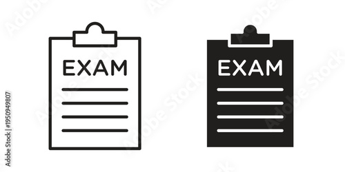Exam icon logo concept on white background. Suitable for use on web apps