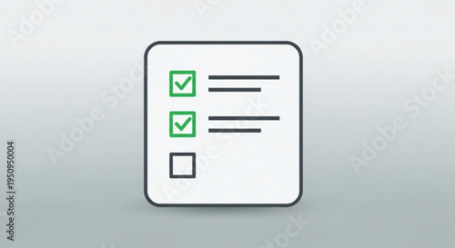 Checklist with green checked boxes on a white paper against a gray background symbolizing completed tasks and to do lists