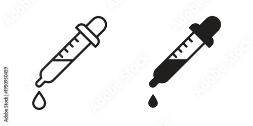 Eye dropper icon logo concept on white background. Suitable for use on web apps