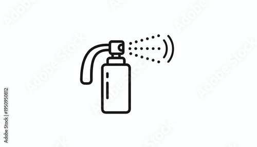 Spray Bottle Icon with Droplets and Sound Waves