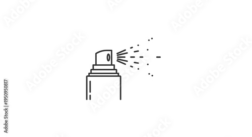 Spray bottle icon, aerosol can spraying liquid, mist, fine droplets, clean, hygiene, beauty, cosmetic product