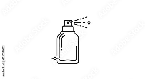 Spray Bottle Icon with Sparkles, Cleaning and Hygiene Concept