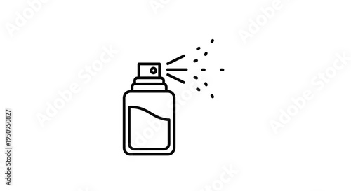 Spray bottle icon, cosmetic or cleaning product dispenser, liquid mist spray, vector illustration