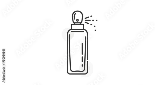 Spray Bottle Icon, Perfume Atomizer, Cosmetic Spray, Liquid Mist, Beauty Product Line Art
