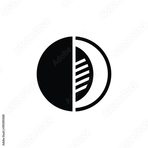 Abstract Duality Symbol of Day and Night Balance