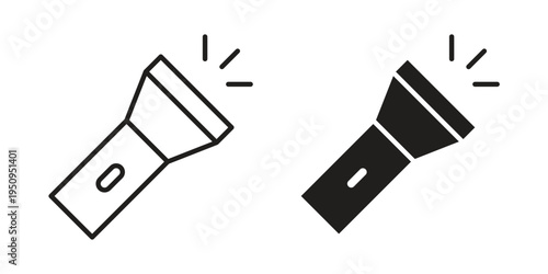 Flashlight icon logo concept on white background. Suitable for use on web apps