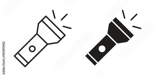 Flashlight icon logo concept on white background. Suitable for use on web apps