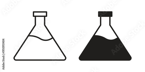 Flask icon logo concept on white background. Suitable for use on web apps