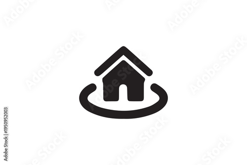 black house icon symbol for home property and real estate white background vector
