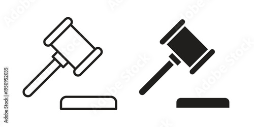 Gavel icon logo concept on white background. Suitable for use on web apps