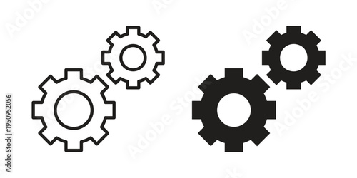Gears icon logo concept on white background. Suitable for use on web apps