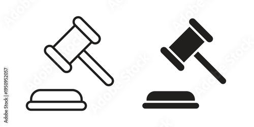 Gavel icon logo concept on white background. Suitable for use on web apps