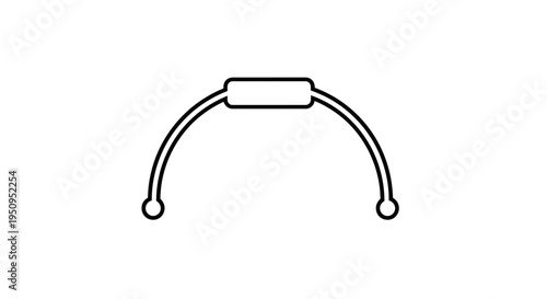 Simple line drawing of a fuse, electrical component, safety device, circuit protection