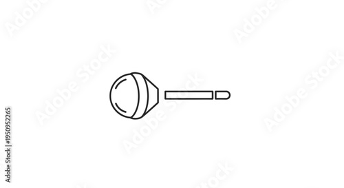 Simple Line Drawing of a Lollipop on a White Background