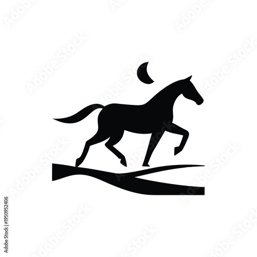 Graceful Horse Galloping Under Celestial Moon