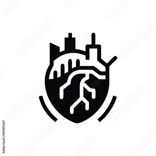 Urban Heartbeat Cityscape within Human Organ