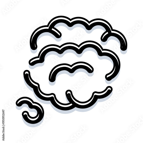 Brain waves symbol representing human intelligence, thinking, memory, creativity, and the power of the mind, illustrating abstract concepts of neurology and psychology