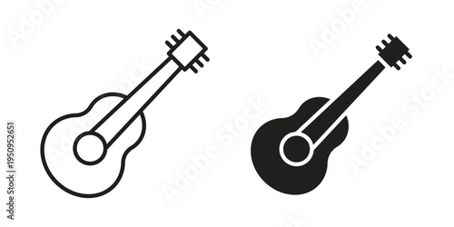 Guitar icon logo concept on white background. Suitable for use on web apps