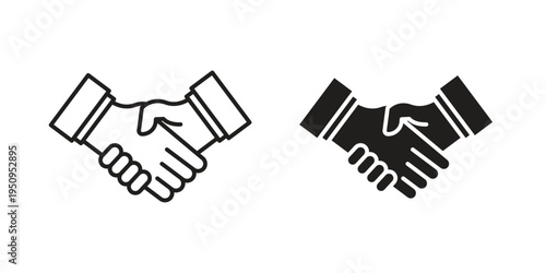 Handshake icon logo concept on white background. Suitable for use on web apps