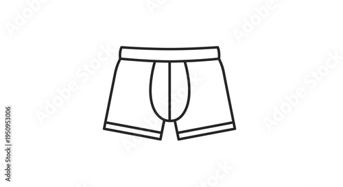 Simple Line Art Icon of Men's Boxer Briefs Underwear