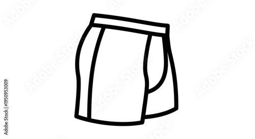 Simple Line Art Icon of Men's Underwear Boxer Briefs