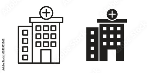 Hospital icon logo concept on white background. Suitable for use on web apps