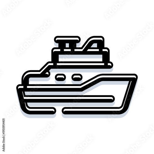 Yacht icon representing luxury travel, nautical journeys, ocean navigation, and boating adventure, perfect for maritime themes, transportation apps, and holiday destinations