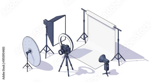 Photography studio equipment setup for professional shoots.