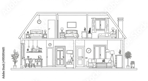 Architectural drawing of a house interior floor plan.