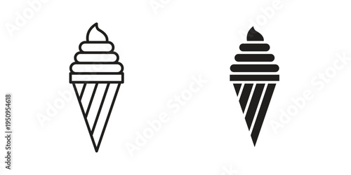 Ice cream icon logo concept on white background. Suitable for use on web apps