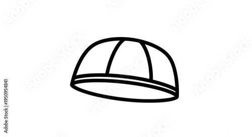 Simple black and white line drawing of a swim cap.