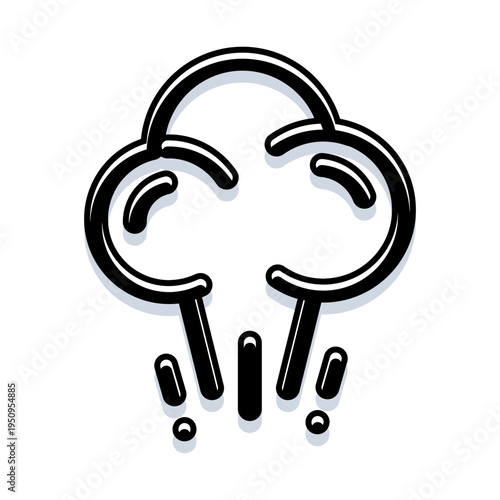 Steam cloud icon showing hot vapor rising up, expressing a burst of energy, power, or boiling liquid in a clean black and white line art style, suitable for various graphic designs