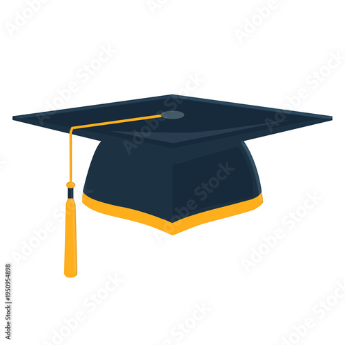 Academic Graduation Cap Icon – Education, University Degree Concept