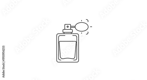 Perfume Bottle Icon: Elegant Spray Atomizer for Fragrance and Beauty