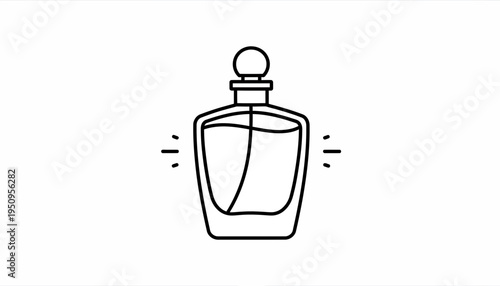 Perfume Bottle Icon Line Art Vector Illustration