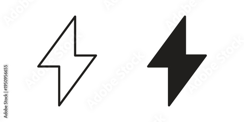 Lightning bolt icon logo concept on white background. Suitable for use on web apps