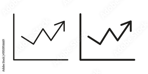 Line chart icon logo concept on white background. Suitable for use on web apps