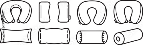 Various shapes and forms of different types of pasta and rolls Vector