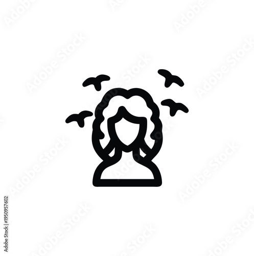 woman with birds icon
